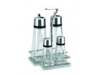 Vinagrera Hiperlux 4 piezas con soporte