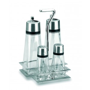 Vinagrera Hiperlux 4 piezas con soporte