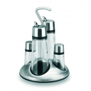 Vinagrera Luxe 4 piezas con soporte 