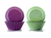 Cápsula de repostería verdes y moradas