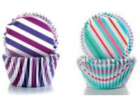 Cápsulas de repostería rayas azules y rosas